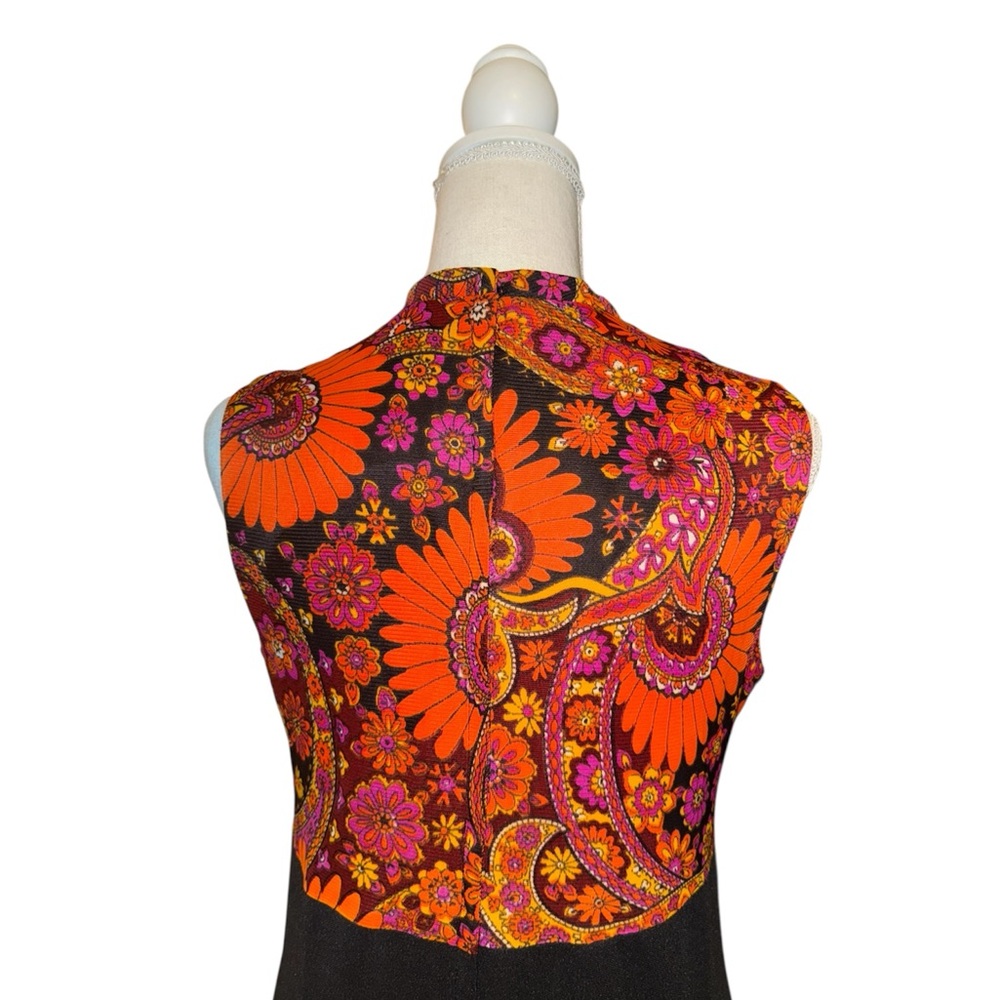 1960’s Trippy hippie flower power appliqué paisley Dress! Flawless time capsule - Picture 5 of 12